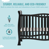 4-In-1 Convertible Mini Crib In Black, Greenguard Gold Certified