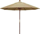 9' Rd. Wooden Market Umbrella, Push Open Pin Stop ,