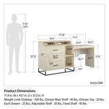 Kelly 3 in 1 Media Dresser and Desk Combo