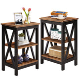 Versatile Side/End Table with Storage Shelf Nightstands for Living Room