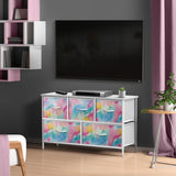 Kids Dresser with 5 Drawers - Storage Chest Organizer Unit with Steel Frame