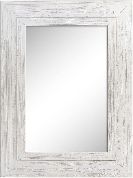 24x32 Wood Farmhouse Wall Mirror, Wooden Large Rustic Wall Mirror