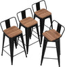 24 Inch Swivel Bar Stools Set of 4 Counter Height Stools Industrial Metal Barstools