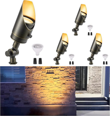 Brass Landscape Lighting - Low Voltage Outdoor Spotlights