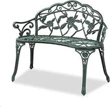 38.5" Patio Park Garden Outdoor Metal Rose Bench