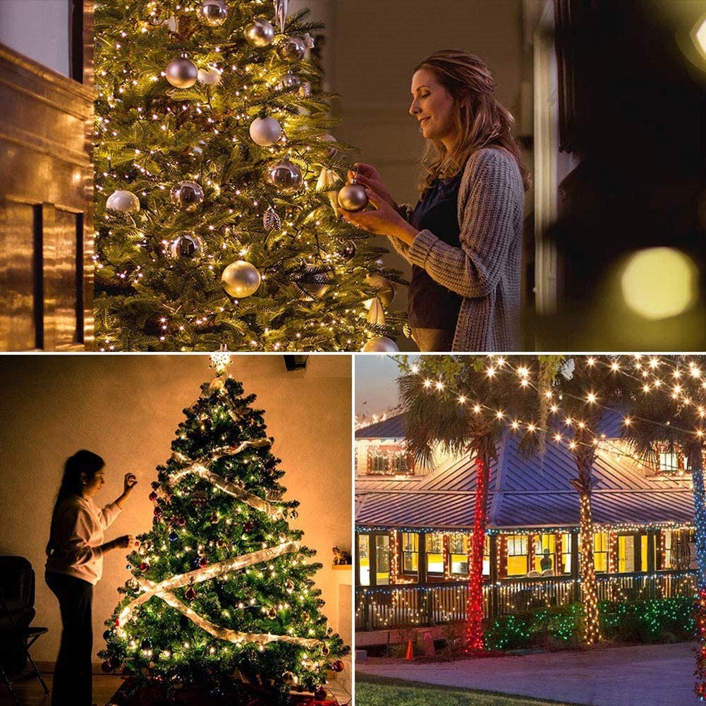 33FT 100 LEDs String Lights,Green Wire Waterproof Fairy Lights 8 Modes 30V UL Certified