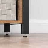 Lowell Storage Cabinet, Sideboard with Adjustable Shelves and Louvered Doors, Industrial,