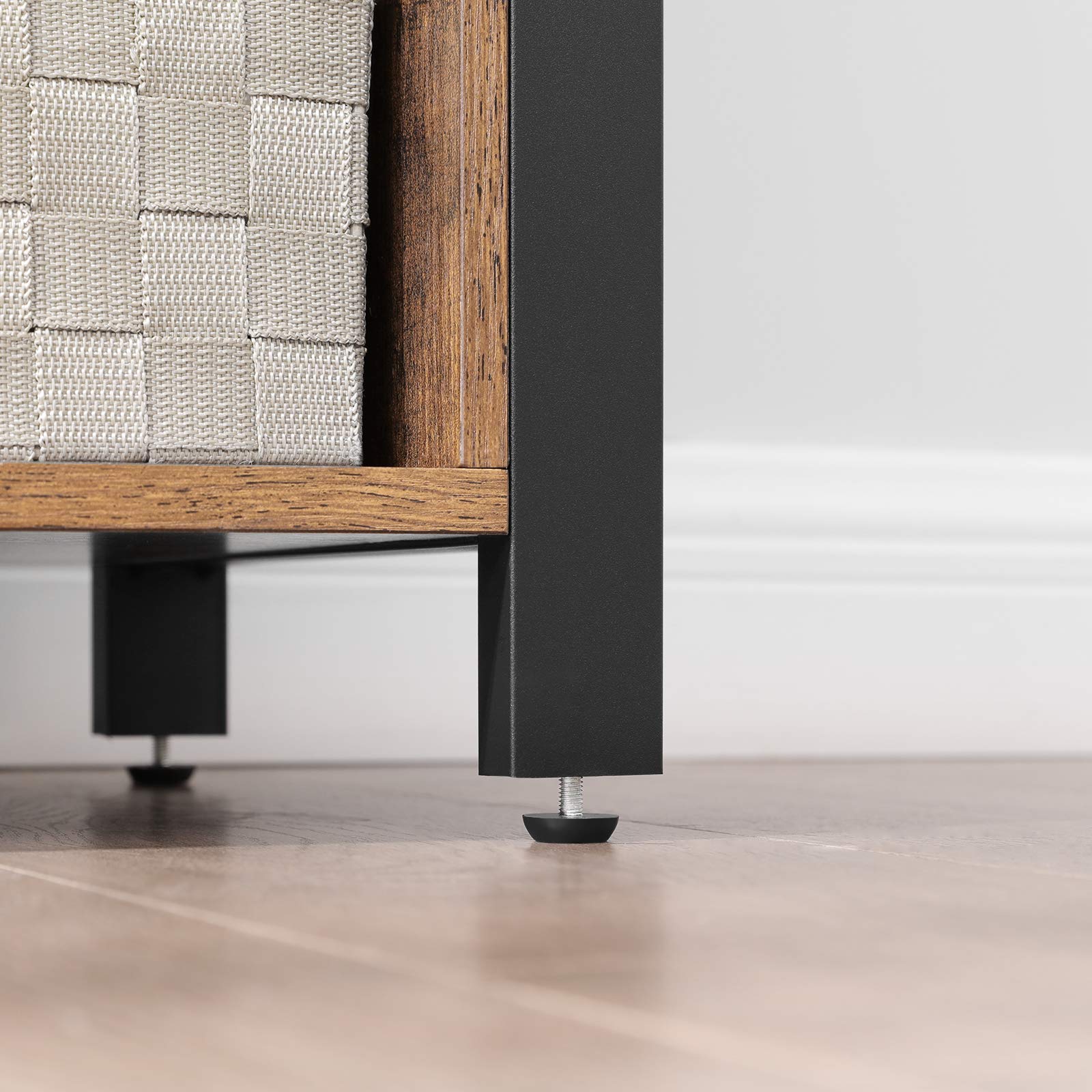 Lowell Storage Cabinet, Sideboard with Adjustable Shelves and Louvered Doors, Industrial,