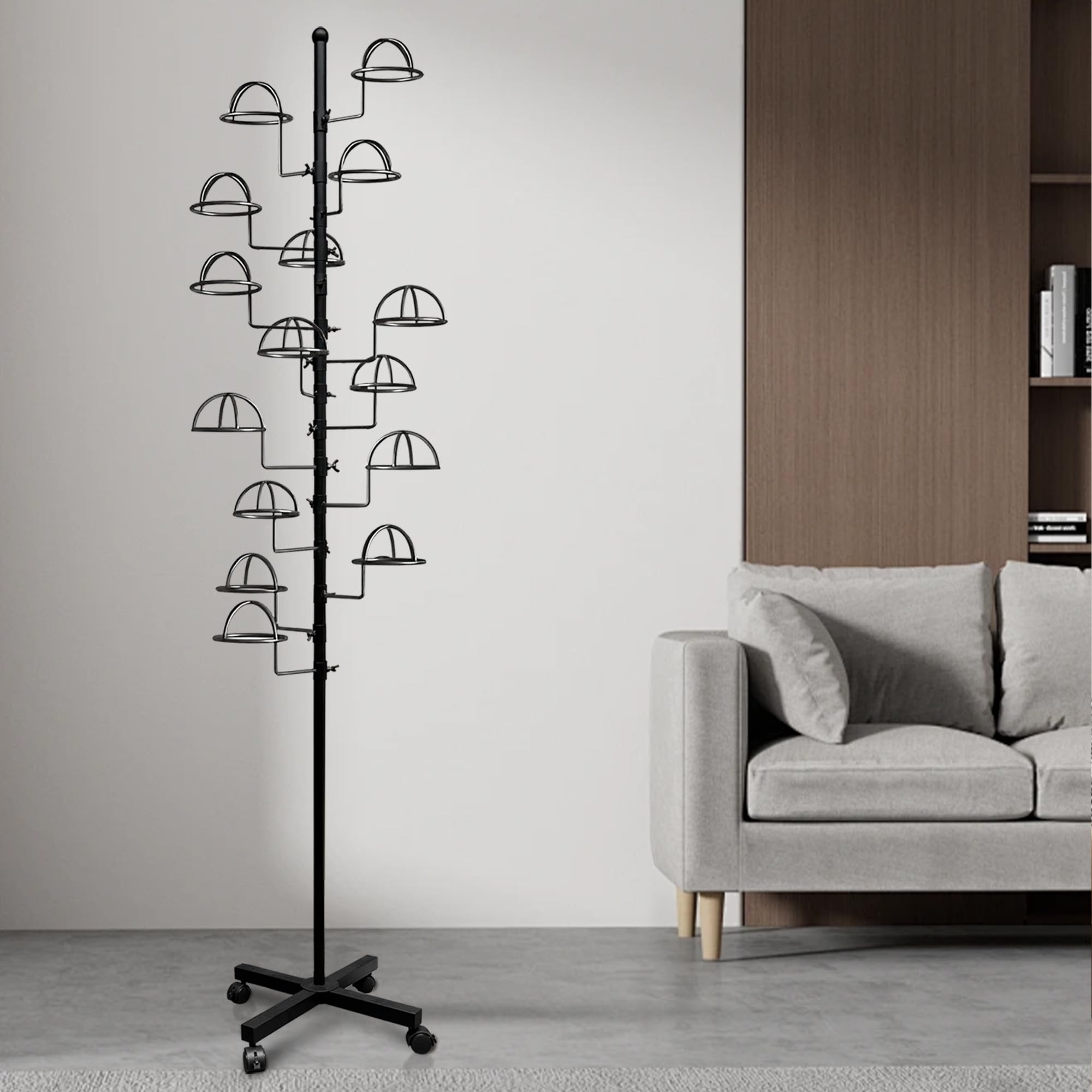 Hat Rack Stand 14 Hooks, Cowboy Hat Stand, Hat Display Rack Metal, Standing Hat Rack