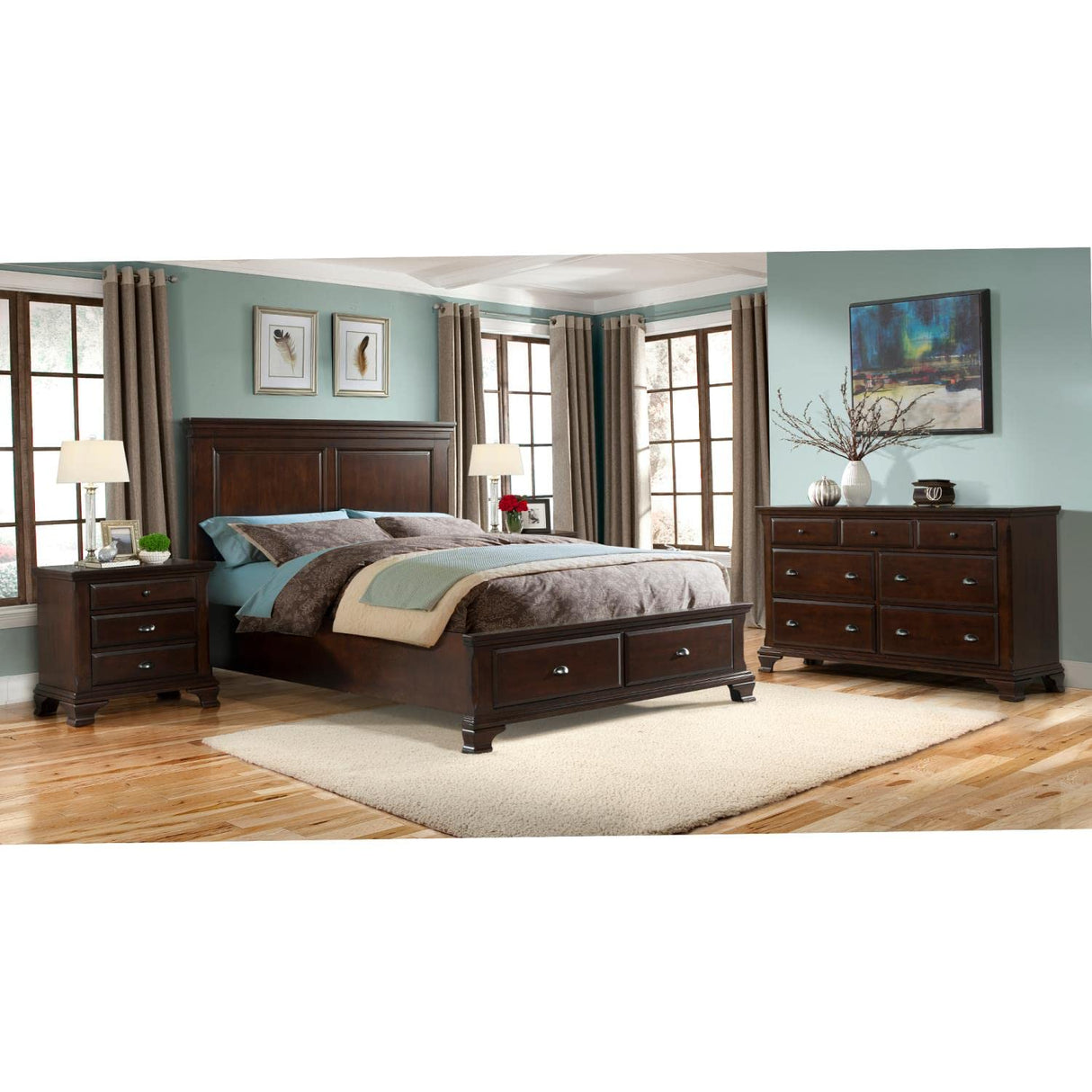 Brinley 3-Piece Queen Bedroom Set in Cherry