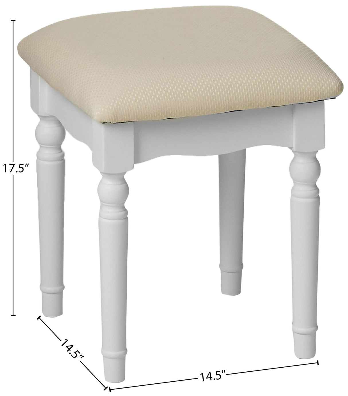 Furniture of America Athy White Vanity with Stool