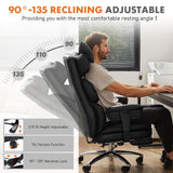 Home Office High Back Reclining Desk Chair with Footrest, Big and Tall Adjustable Height