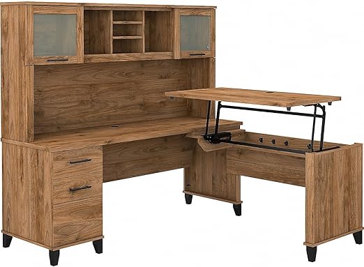 Somerset Adjustable Desk with Hutch – 35-41"
