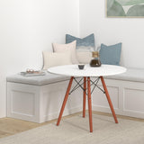 35.5in Round Dining Table, Compact Mid-Century Modern Table for 2-4, Home, Kitchen