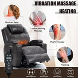 Power Lift Chair for Elderly,PU Leather Electric Recliner w/Massage and Heating