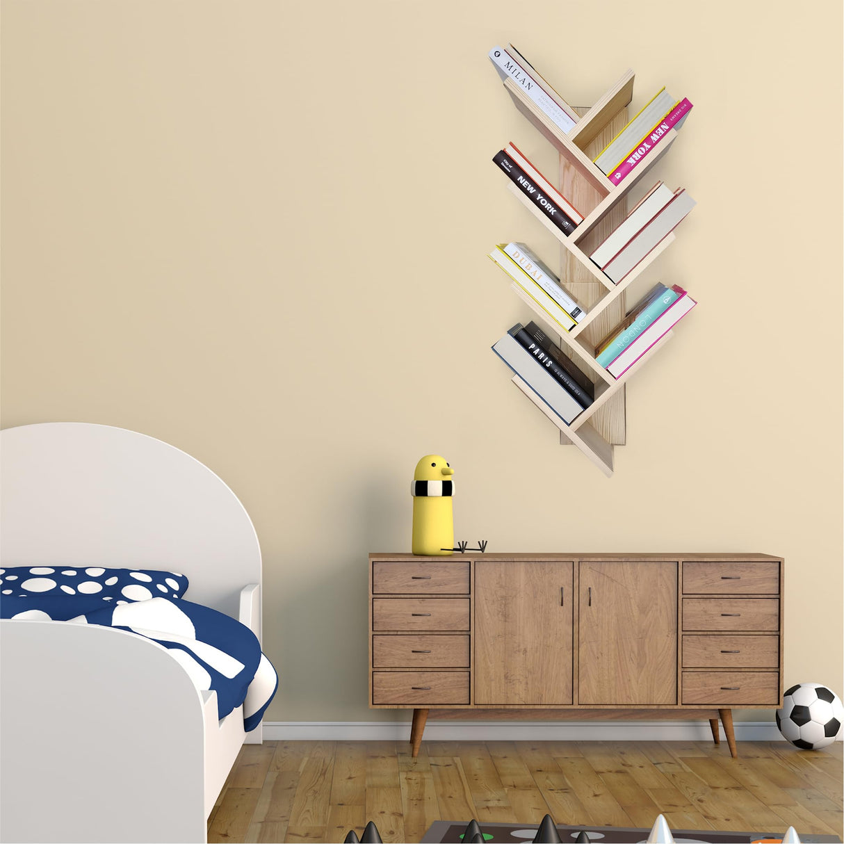 Tree Bookshelf 7-Tier | Wall Bookshelf | Book Organizer | Solid Wood Bookshelf