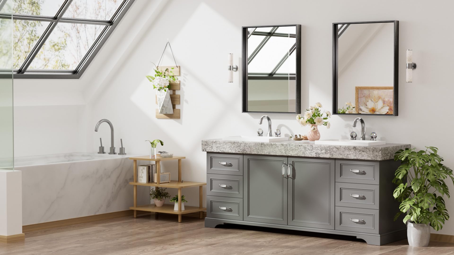 Black Mirror for Wall  Rectangle Bathroom Vanity Mirror