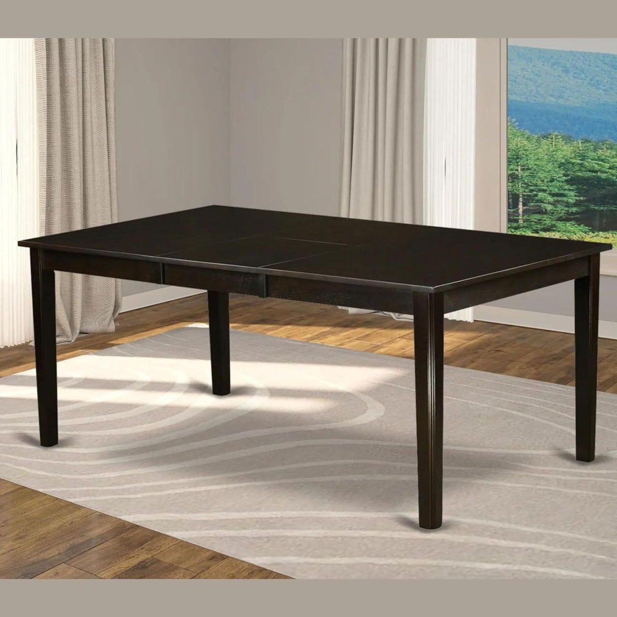 HET-CAP-T Henley Modern Kitchen Table - a Rectangle Dining Table Top with Butterfly Leaf,