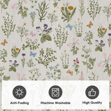 Artoid Mode Wild Floral Antique Herbs Area Rug, Home Decor Low-Profile Area Rugs for Entryway Bedroom Living Room Laundry Room Indoor 5x7 Feet