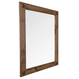 Farmhouse Bathroom Vanity Mirror with Clavos, Walnut Finish, 24" x 31"