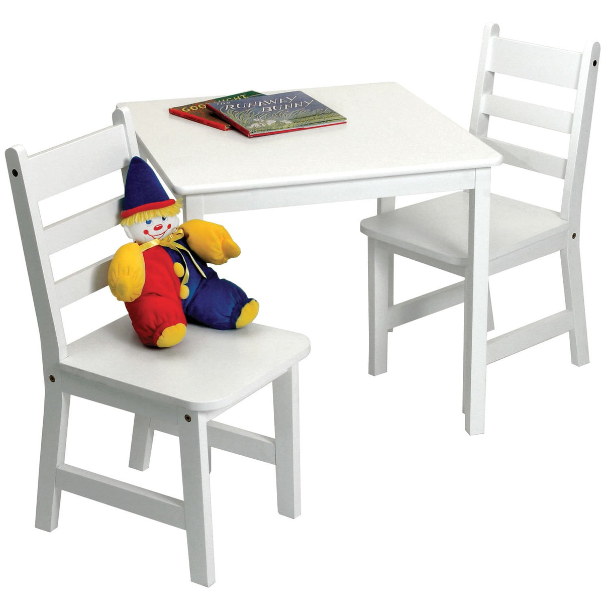 Child's Square Table and 2 Chairs, White