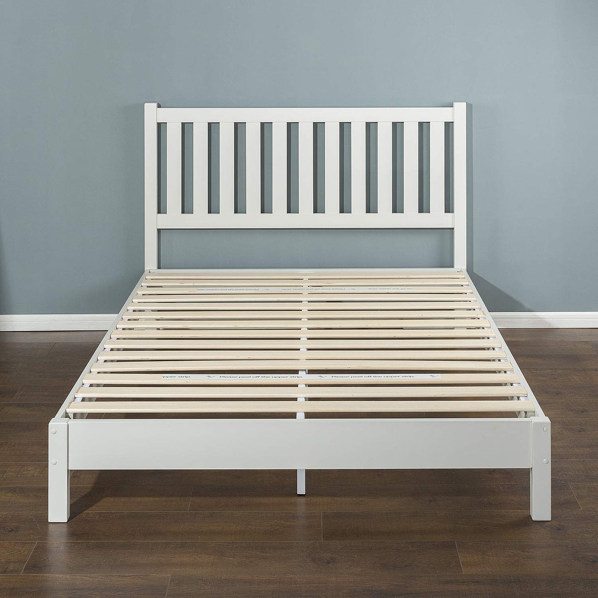Deluxe Wood Slat Bed Foundation - Queen Size, No Box Spring Needed