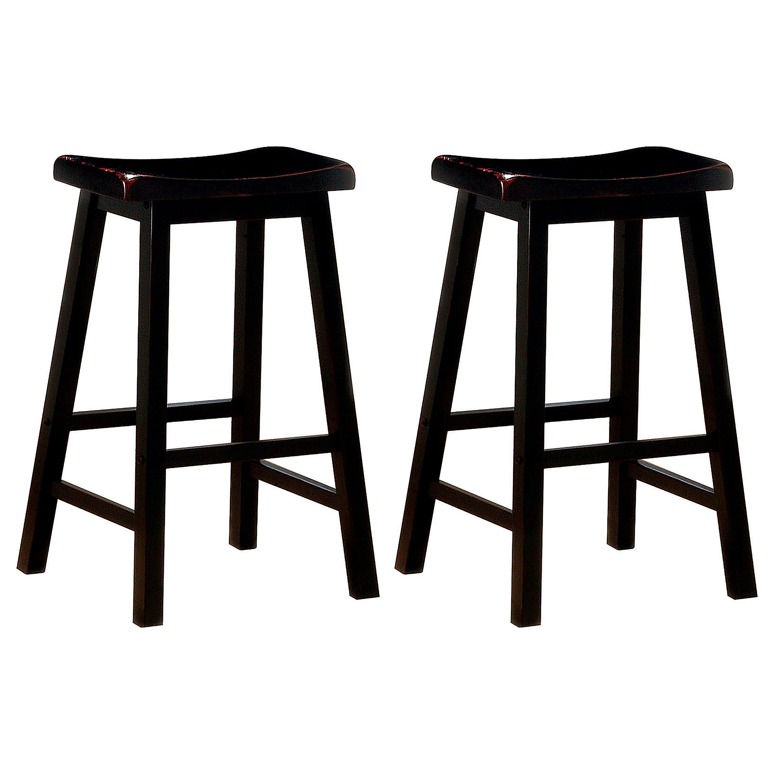Durant Wood Backless Bar Stool Black 180029 (Set of 2)
