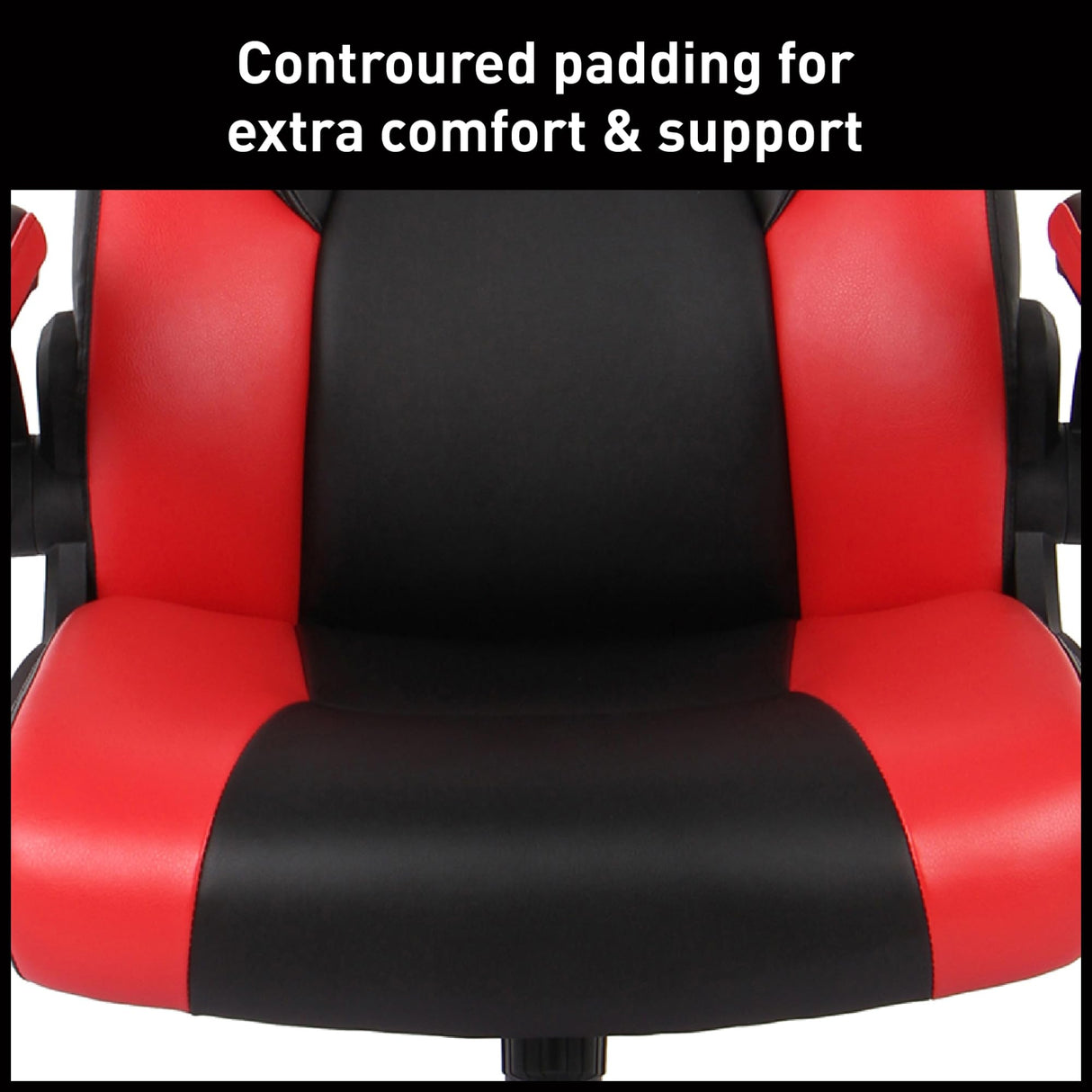 RGX Faux Leather High-Back Gaming Chair - Black/Red