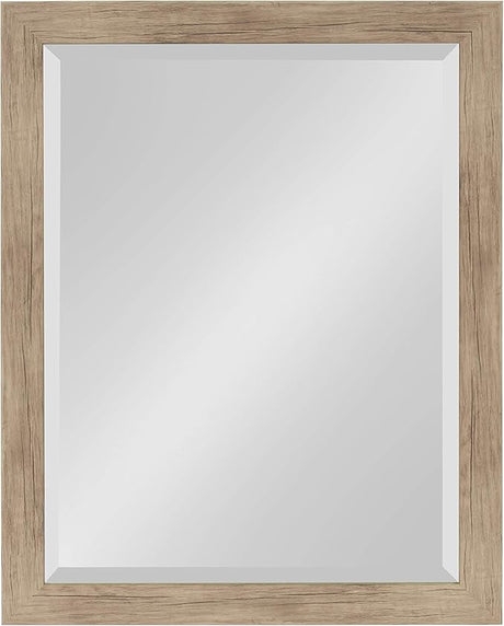 Beatrice Framed Decorative Rectangle Wall Mirror, 22 x 28, Walnut Brown,