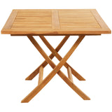 Teak Wood Slatted Outdoor Dining Table, 36" x 36" x 30", Brown