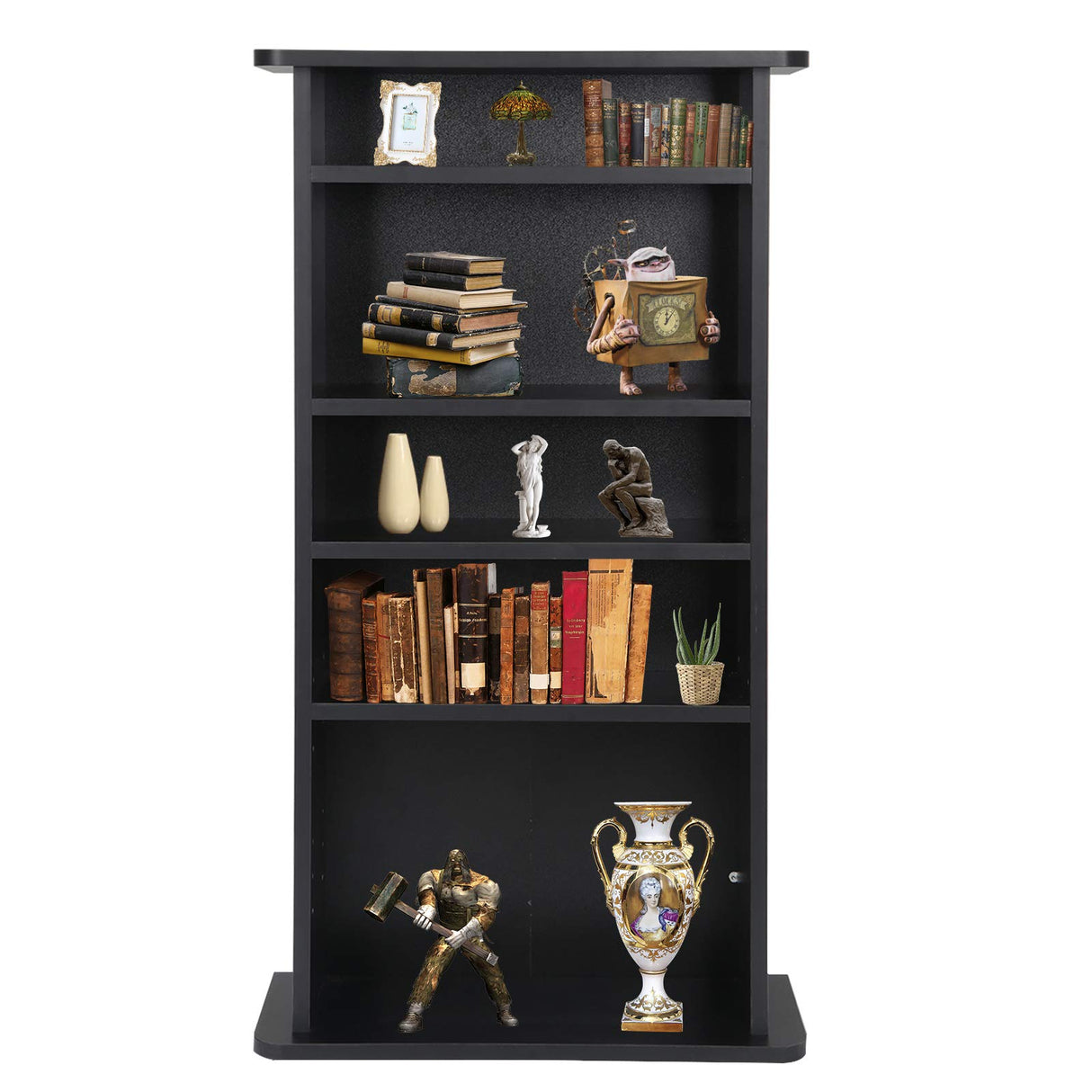 5 Tier DVD cd Storage DVD Shelf Adjustable Bookshelf Bookcase Media Storage