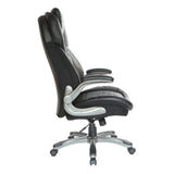 Deluxe Executive High Back Bonded Leather Chair with Adjustable Seat and Padded