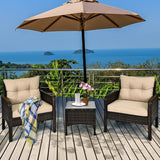 3 Piece Outdoor Patio Furniture Set for 2