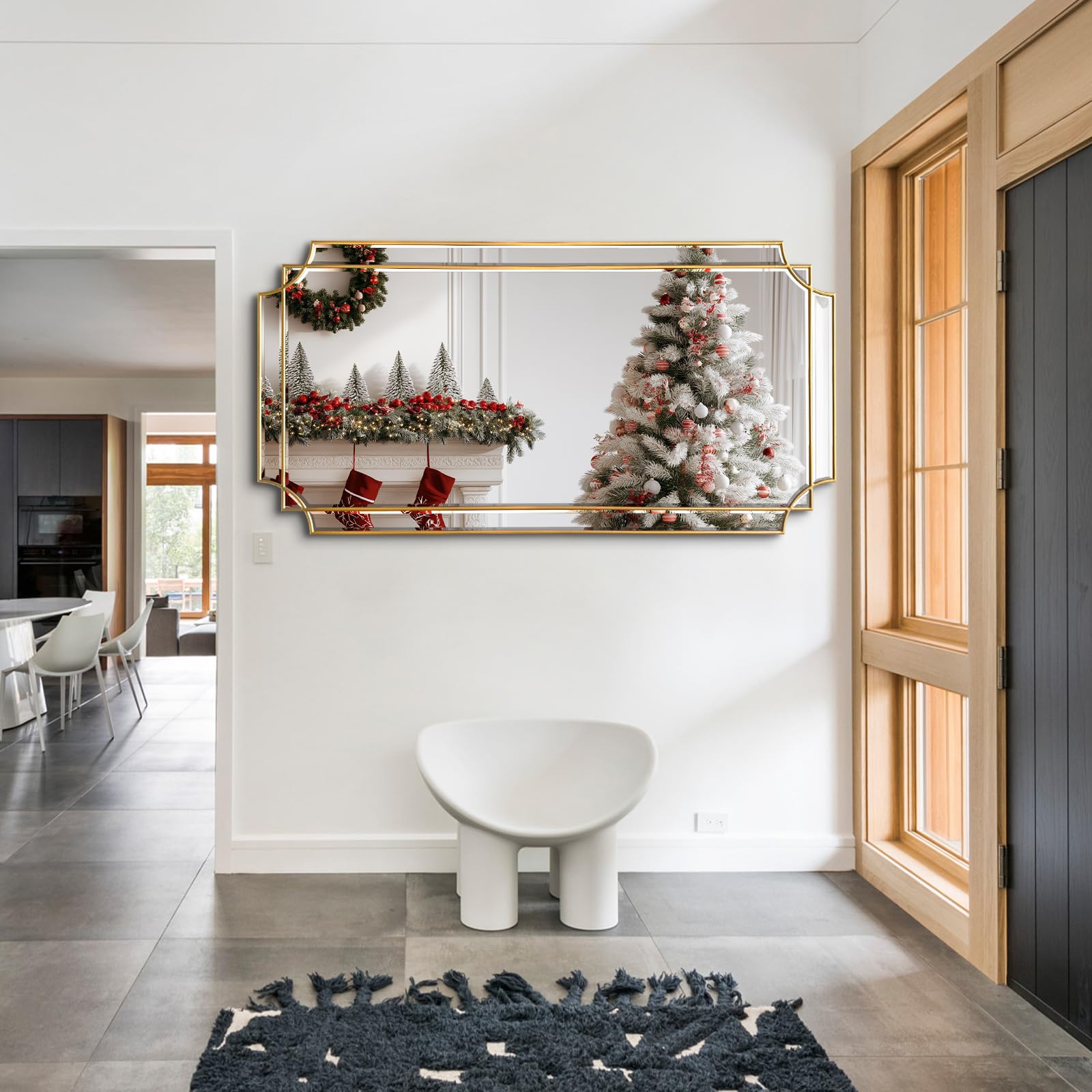 Gold Full Length Mirror 59x30 - Rectangle Beveled Wall Mirror