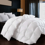 White Duck Feather Comforter King Size, All Season Duvet Insert Feather Downfiber Filled,