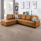 L-Shaped Sectional Sofa Set 5-Seat Luxurious Faux Leather Couches for Living Room,