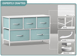 Kids Dresser with 5 Drawers - Storage Chest Organizer Unit with Steel Frame