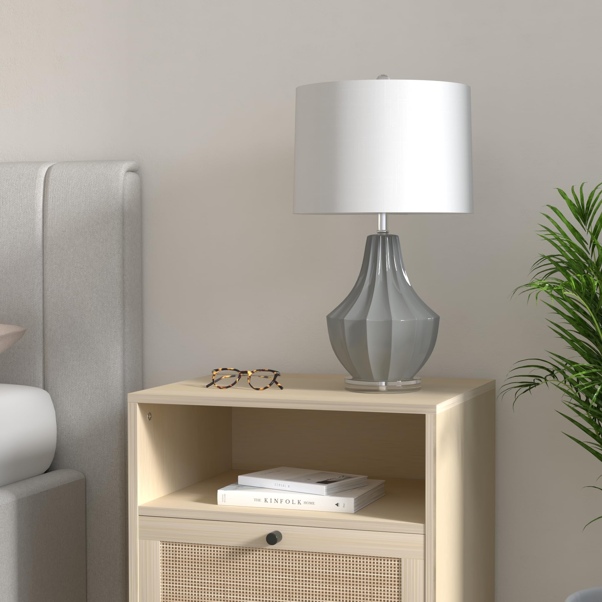 JYL8018B Tate 24.5" Ceramic LED Table Lamp Contemporary Transitional Bedside