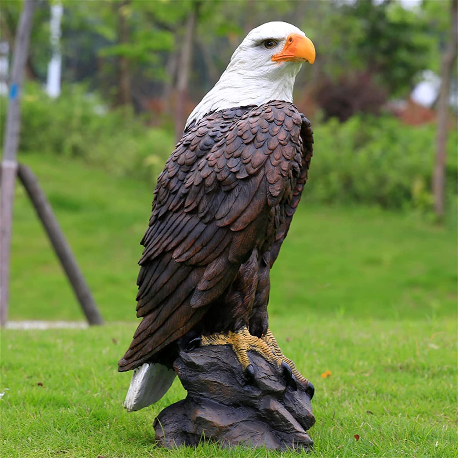 Garden and Yard Statue-Flight of Freedom American Bald Eagle Hanging Bird Statue