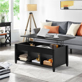 Black Coffee Table, 47.5in Lift Top Coffee Table, Lift Up Center Table