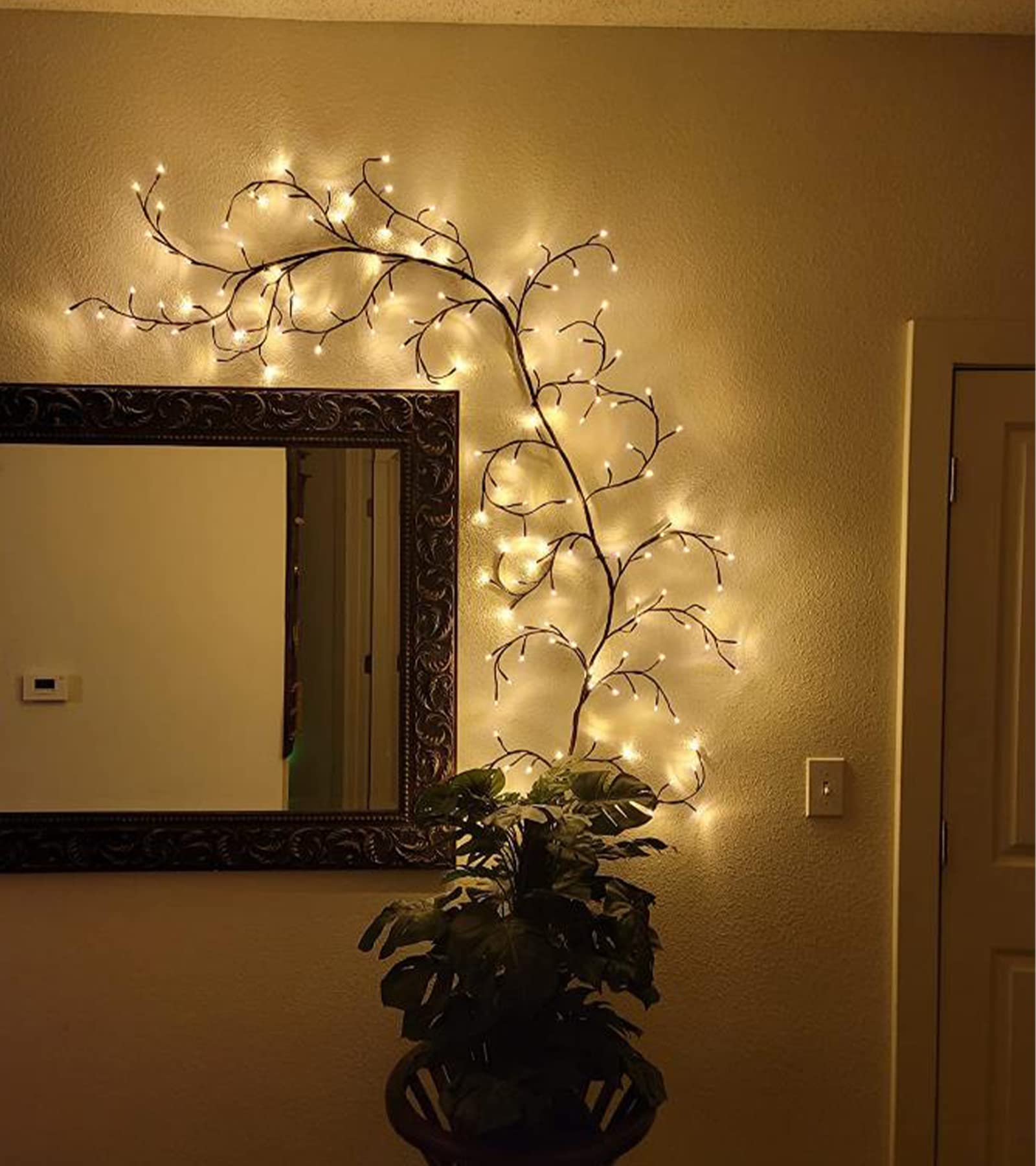 Vines for Home Decor with Remote Control On/Off Timmer Dim,7.5Ft Christmas Decorations Artificial Tree