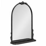 Arched Mirror with Shelf - 21x28 Antique Black