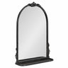 Arched Mirror with Shelf - 21x28 Antique Black