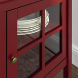 Charlotte Classic Glass Door Storage Buffet, 52 Inch, Red