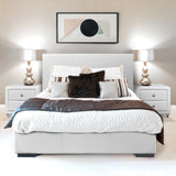 Abbey Platform Bed, White, King