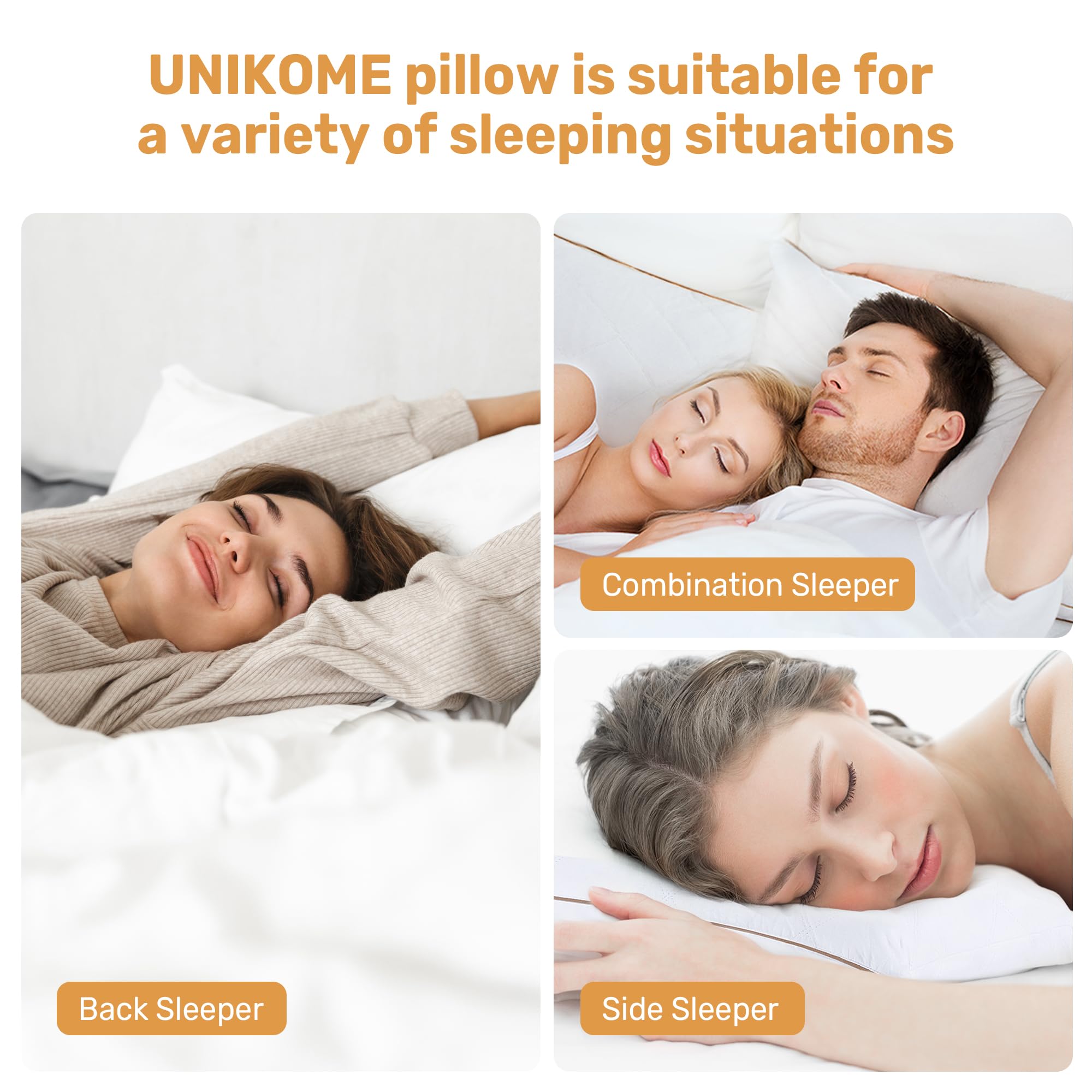 Natural Goose Feathers and Down Pillow - Queen Size Set of 2, Medium Firm Pillow