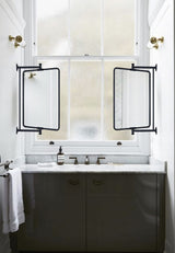 Chrome Rounded Rectangle Pivot Bathroom Mirror 14 x 22 Inch