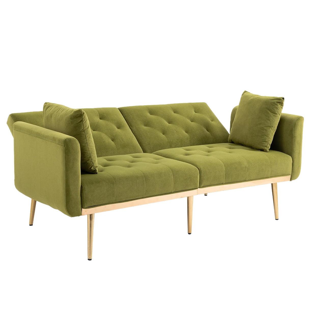 Mid-Century Modern Velvet Loveseat, Petite Accent Sofa Couch