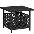 Yaheetech Outdoor Side Table with Umbrella Hole, Outdoor Table Base Metal Patio Side Table Coffee Table End Table for Garden, Pool, Deck - Bircata