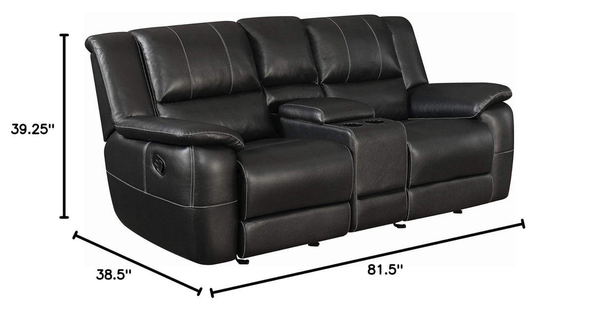 Gliding Loveseat with Console Black 601062